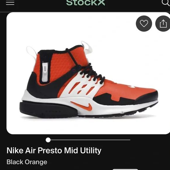 Nike Air Presto Mid Utility Black and Orange Sneakers men’s size 11 - Picture 1 of 7